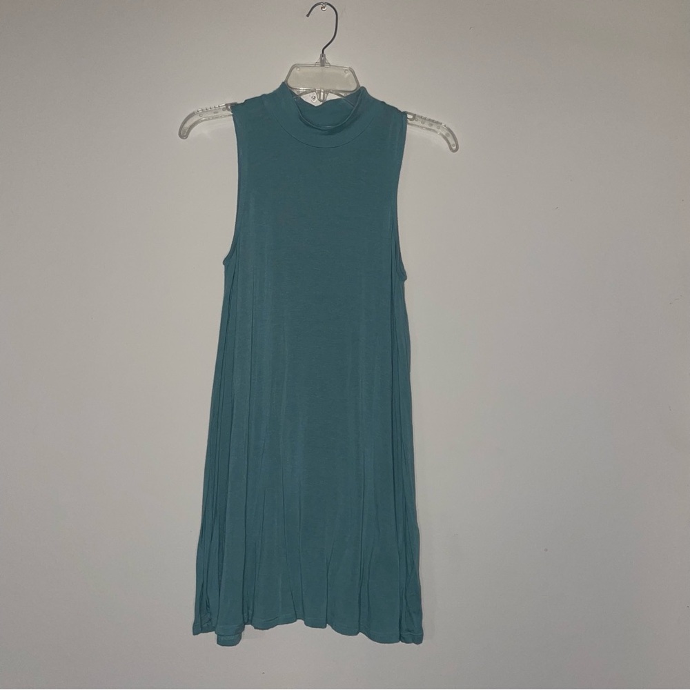 Iris Pale Teal Halter Neck Sleeveless Short S Dress